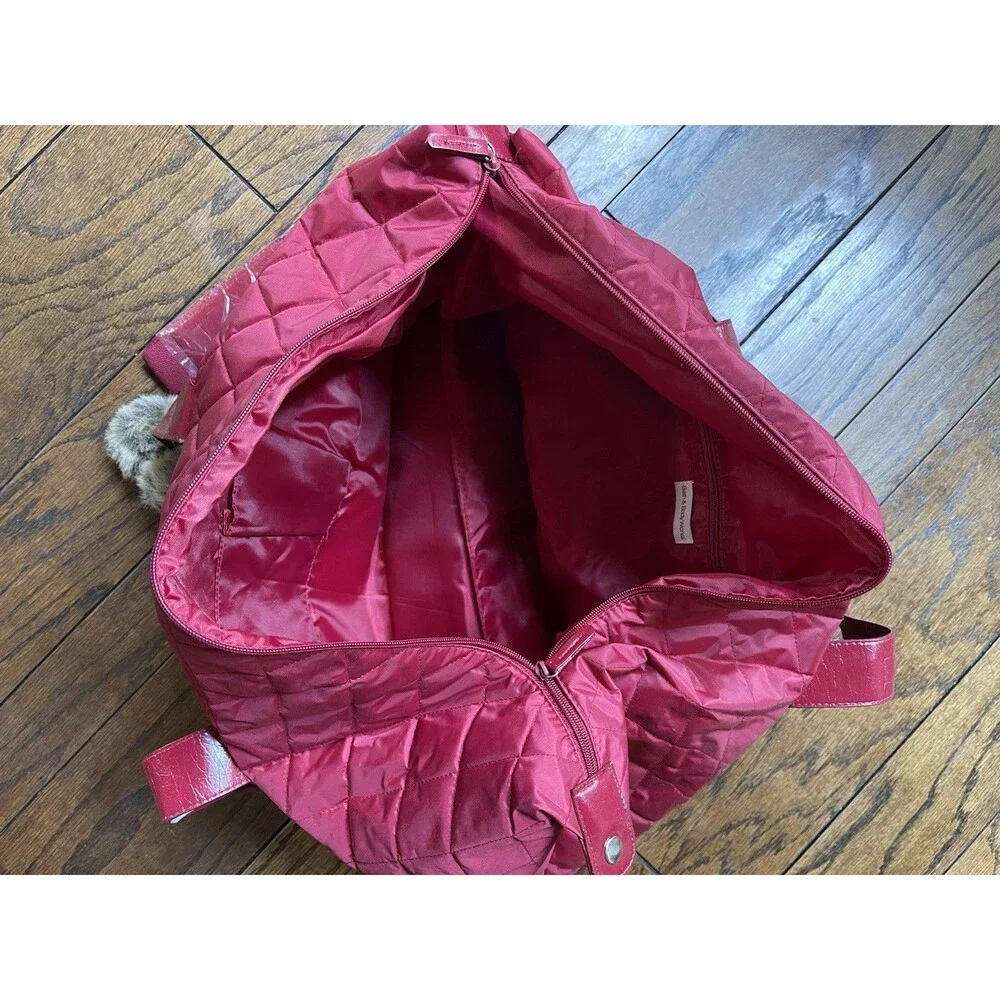 Vintage Bath & Body Works Red Quilted Duffle Bag (New)